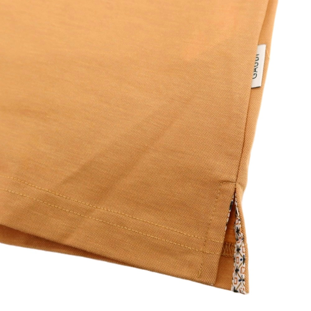 【新品】ガウディ GAUDI レーヨンナイロン クルーネック 半袖Tシャツ ライトオレンジブラウン【 L 】【 状態ランクN 】【 メンズ 】