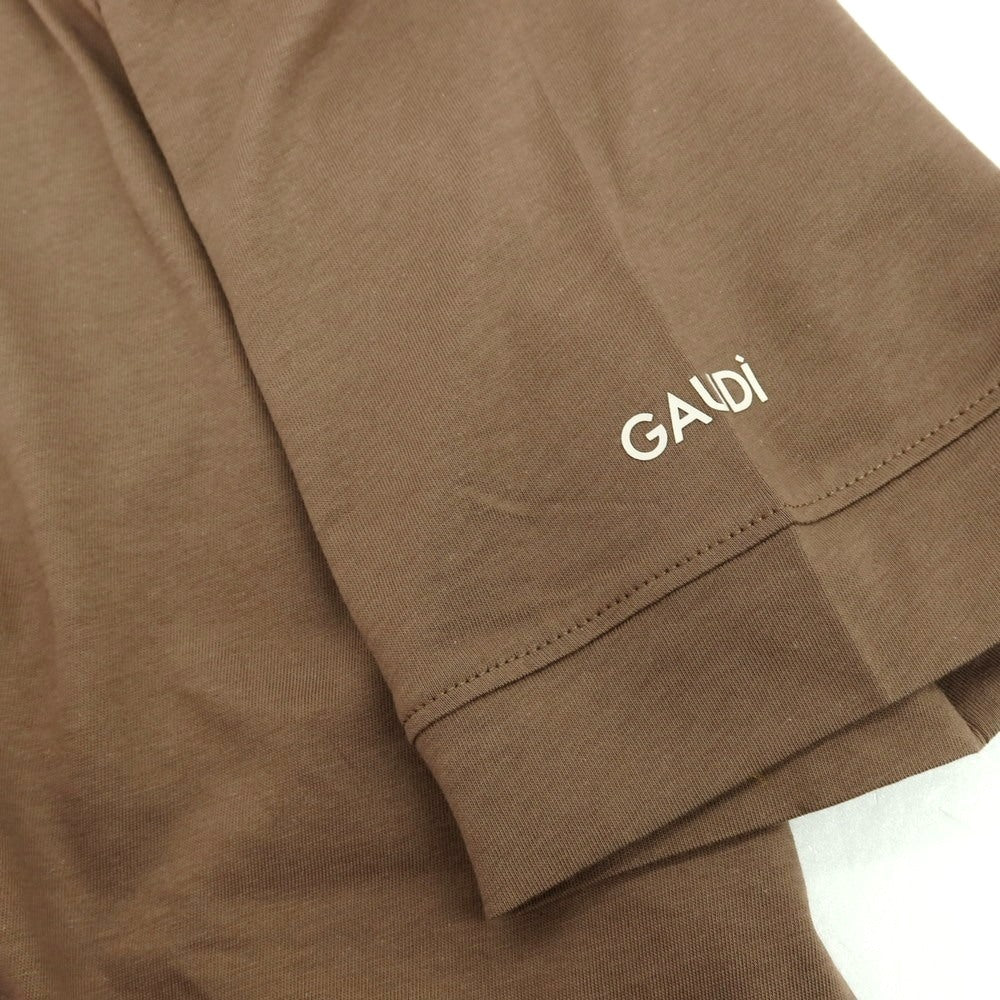 【新品】ガウディ GAUDI コットン Vネック 半袖Tシャツ ブラウン【 L 】【 状態ランクN 】【 メンズ 】