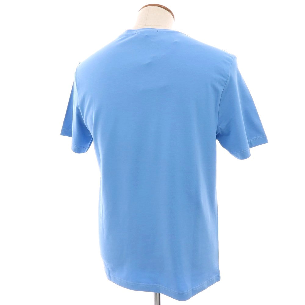 【新品】ガウディ GAUDI コットンポリウレタン クルーネック 半袖Tシャツ ライトブルー【 M 】【 状態ランクN 】【 メンズ 】