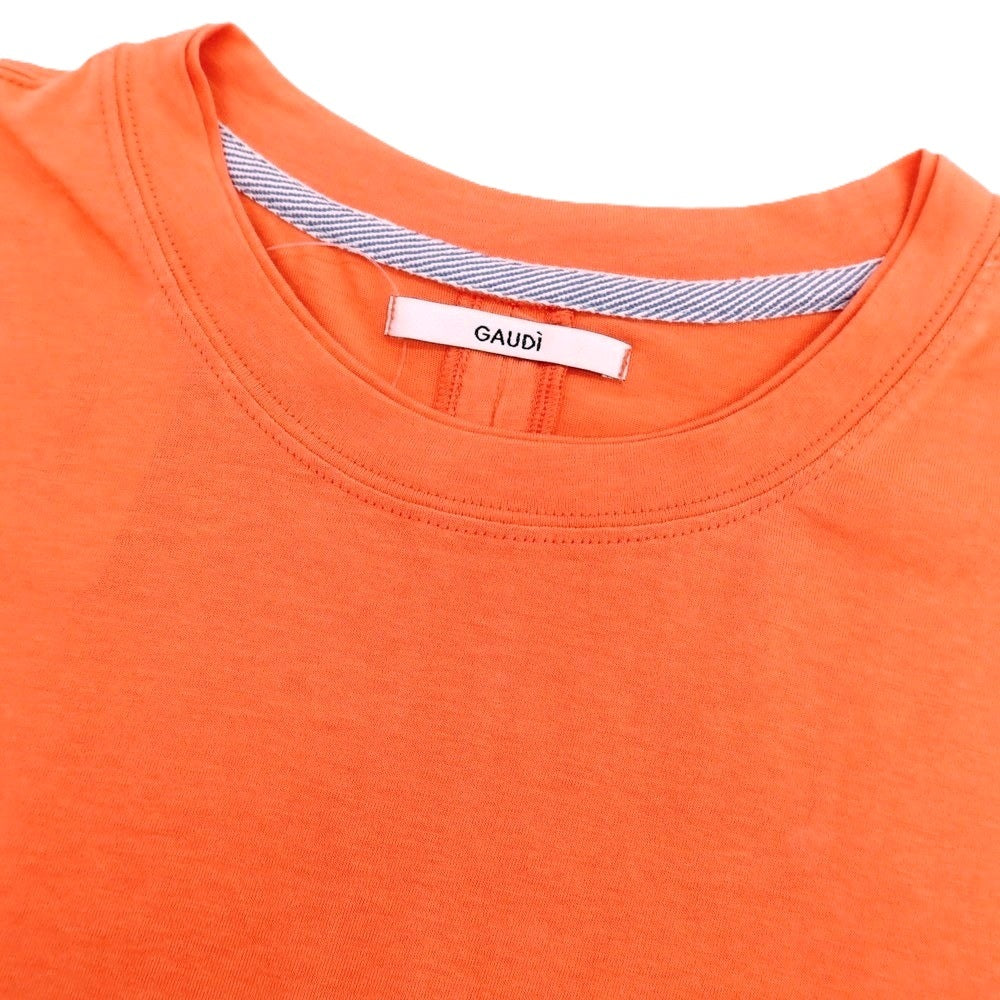 【新品】ガウディ GAUDI コットンモダール クルーネック 半袖Tシャツ オレンジ【 L 】【 状態ランクN 】【 メンズ 】