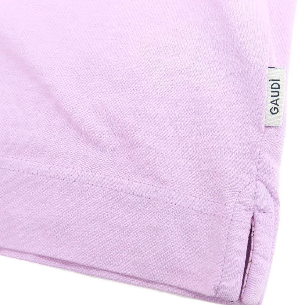【新品アウトレット】ガウディ GAUDI コットン クルーネック ポケット 半袖Tシャツ ピンクラベンダー【 L 】【 状態ランクN- 】【 メンズ 】