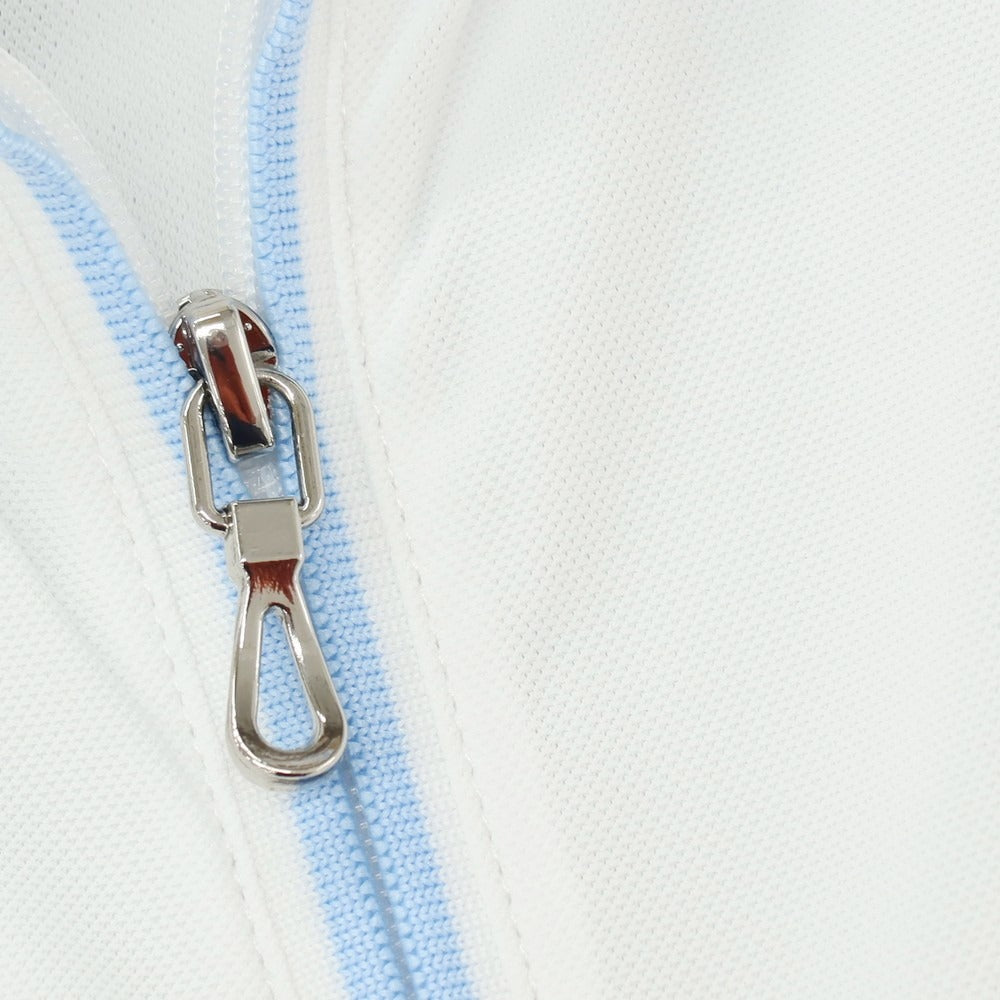 【新品アウトレット】ガウディ GAUDI ナイロンポリウレタン ガウディテック ハーフジップ 半袖ポロシャツ ホワイト【 L 】【 状態ランクN- 】【 メンズ 】