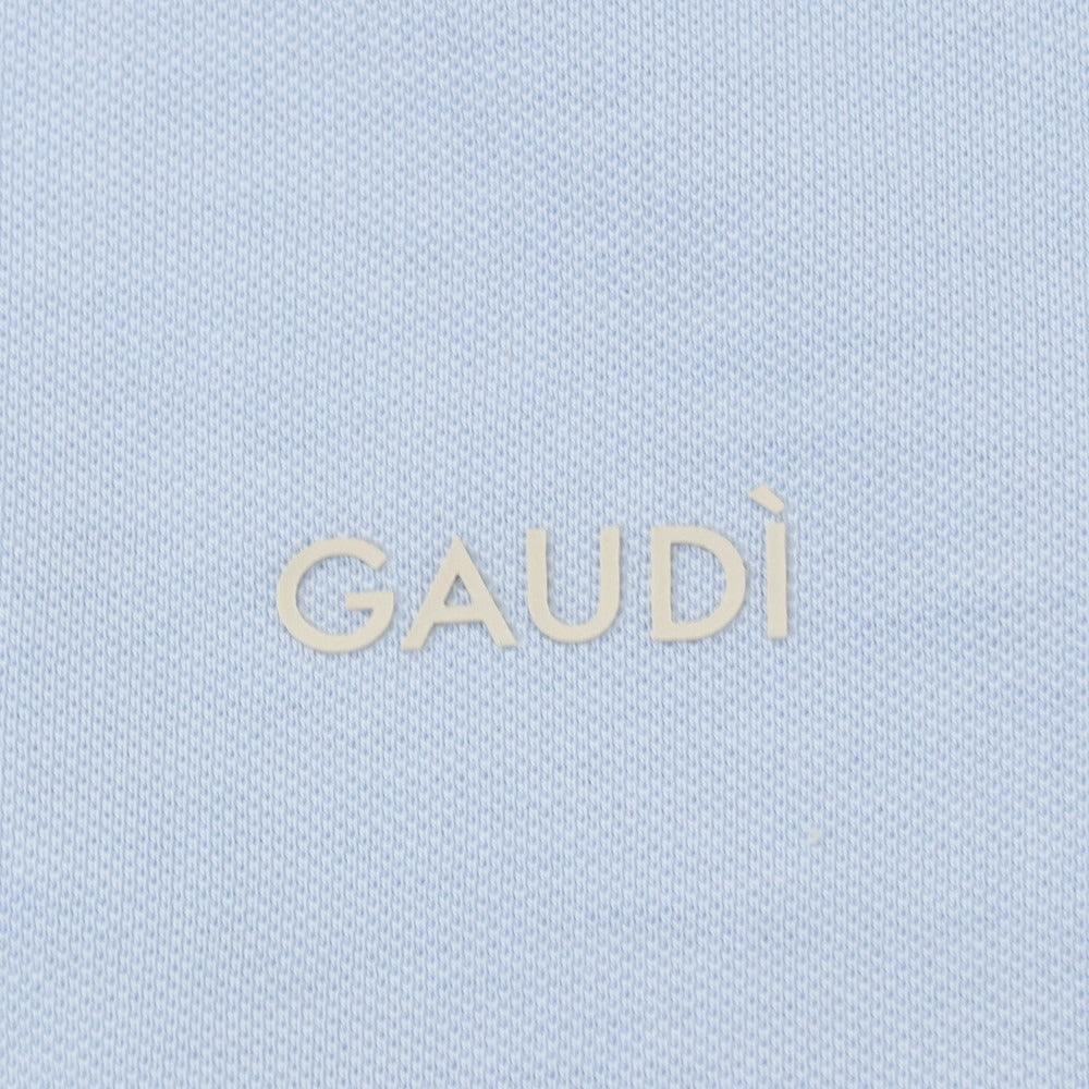 【新品】ガウディ GAUDI コットン 鹿の子 半袖ポロシャツ ライトブルー【 L 】【 状態ランクN 】【 メンズ 】