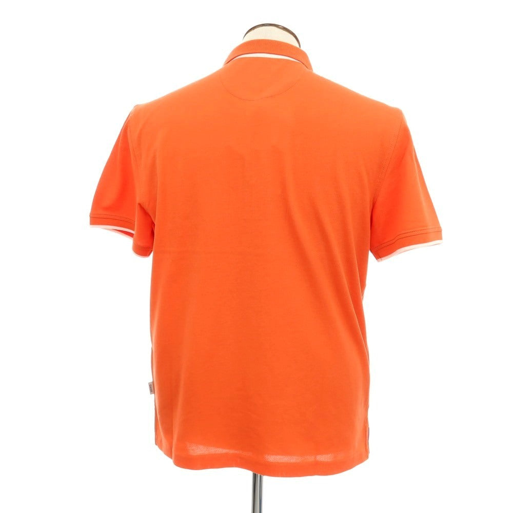 【新品アウトレット】ガウディ GAUDI コットン 鹿の子 半袖ポロシャツ オレンジ【 L 】【 状態ランクN- 】【 メンズ 】