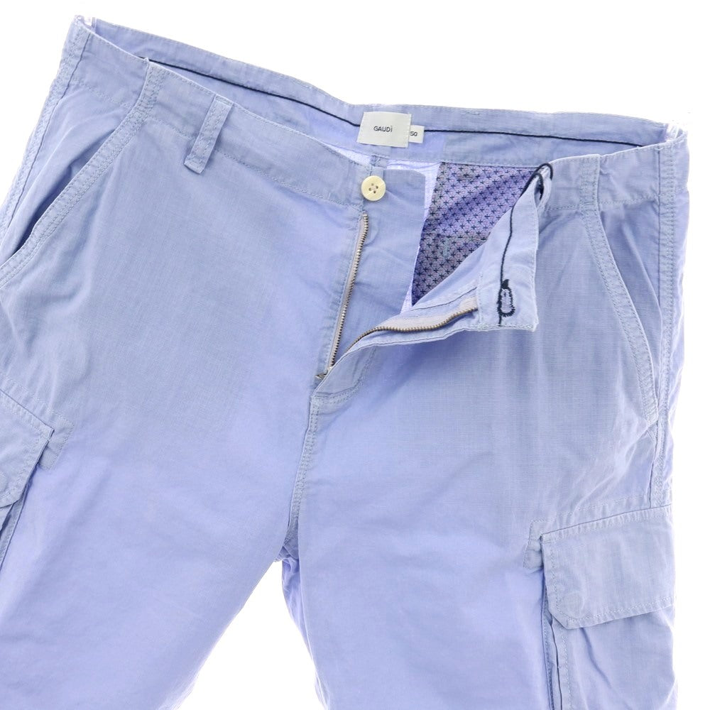 【新品】ガウディ GAUDI コットン カーゴ ショートパンツ ライトブルー【 50 】【 状態ランクN 】【 メンズ 】