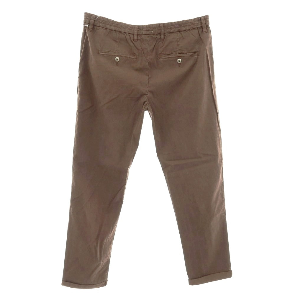 【新品】ガウディ GAUDI ストレッチ リヨセルコットン イージースラックスパンツ ブラウン【 L 】【 状態ランクN 】【 メンズ 】