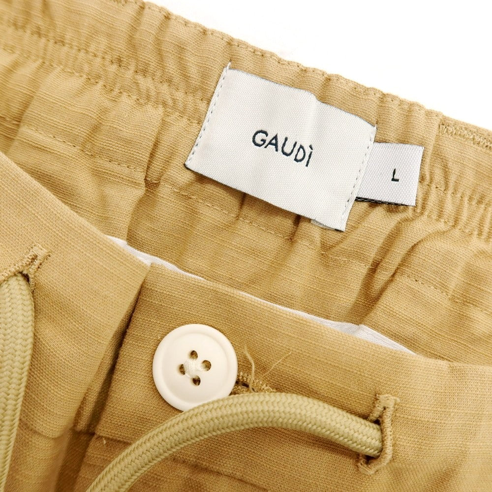 【新品】ガウディ GAUDI コットンリヨセル イージースラックスパンツ ベージュ【 L 】【 状態ランクN 】【 メンズ 】
