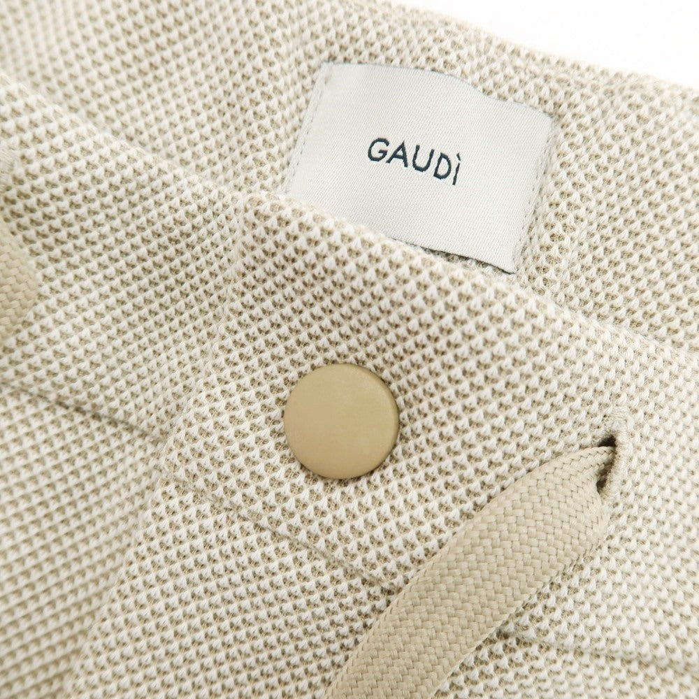 【新品】ガウディ GAUDI ストレッチ ポリエステルコットン イージーパンツ ベージュ【 L 】【 状態ランクN 】【 メンズ 】
