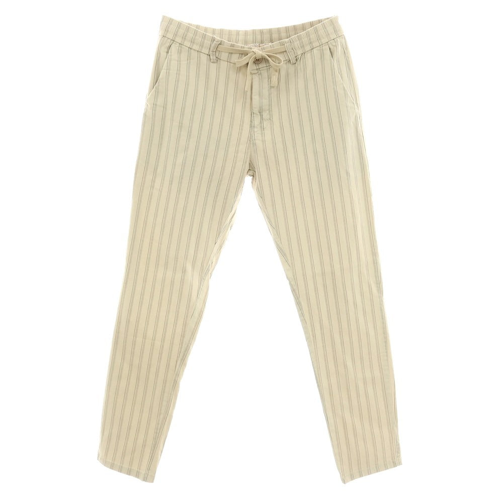 【新品】ガウディ GAUDI ストレッチ コットン ストライプ イージスラックスパンツ ベージュ系【 M 】【 状態ランクN 】【 メンズ 】