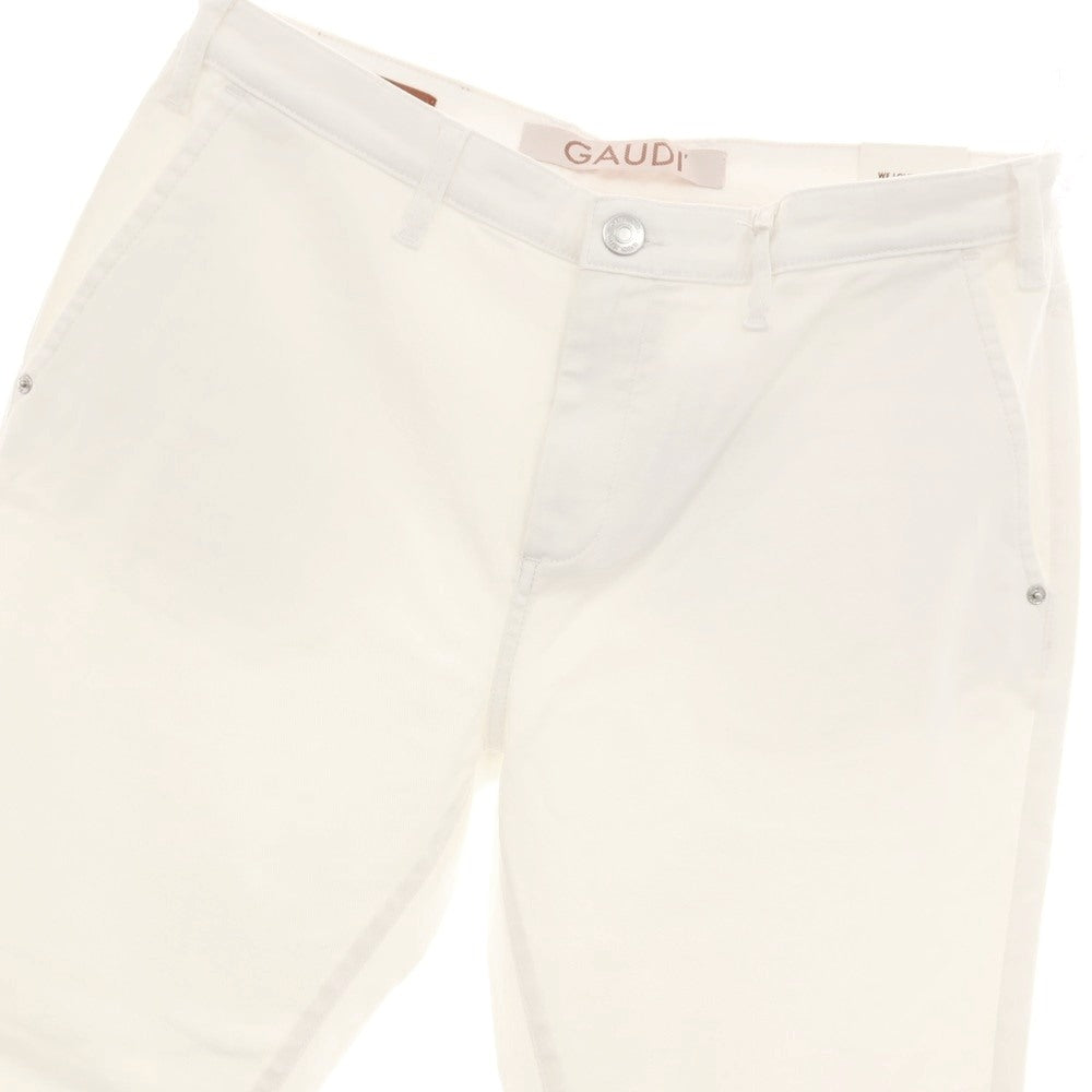 【新品アウトレット】ガウディ GAUDI JACK ストレッチ コットン カジュアルスラックスパンツ ホワイト【 34 】【 状態ランクN- 】【 メンズ 】