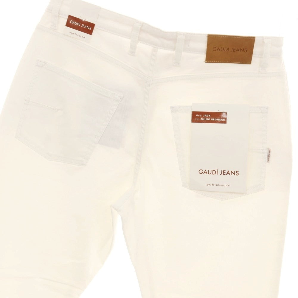 【新品アウトレット】ガウディ GAUDI JACK ストレッチ コットン カジュアルスラックスパンツ ホワイト【 34 】【 状態ランクN- 】【 メンズ 】