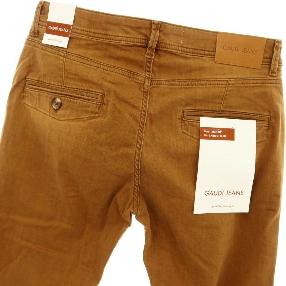 【新品】ガウディ GAUDI JONNY ストレッチ コットン デニムパンツ オレンジブラウン【 34 】【 状態ランクN 】【 メンズ 】