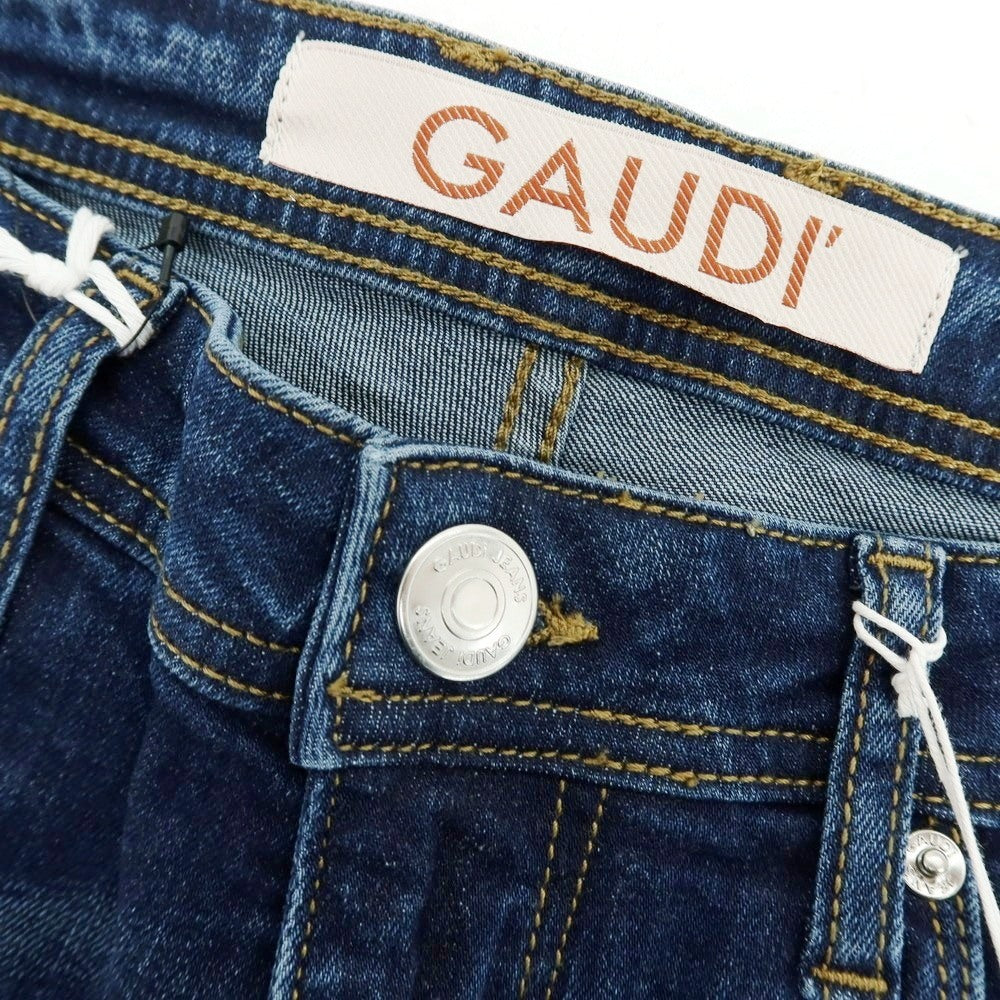 【新品】ガウディ GAUDI JEANS BRUCE ストレッチ コットン デニムパンツ ジーンズ ネイビー【 34 】【 状態ランクN 】【 メンズ 】