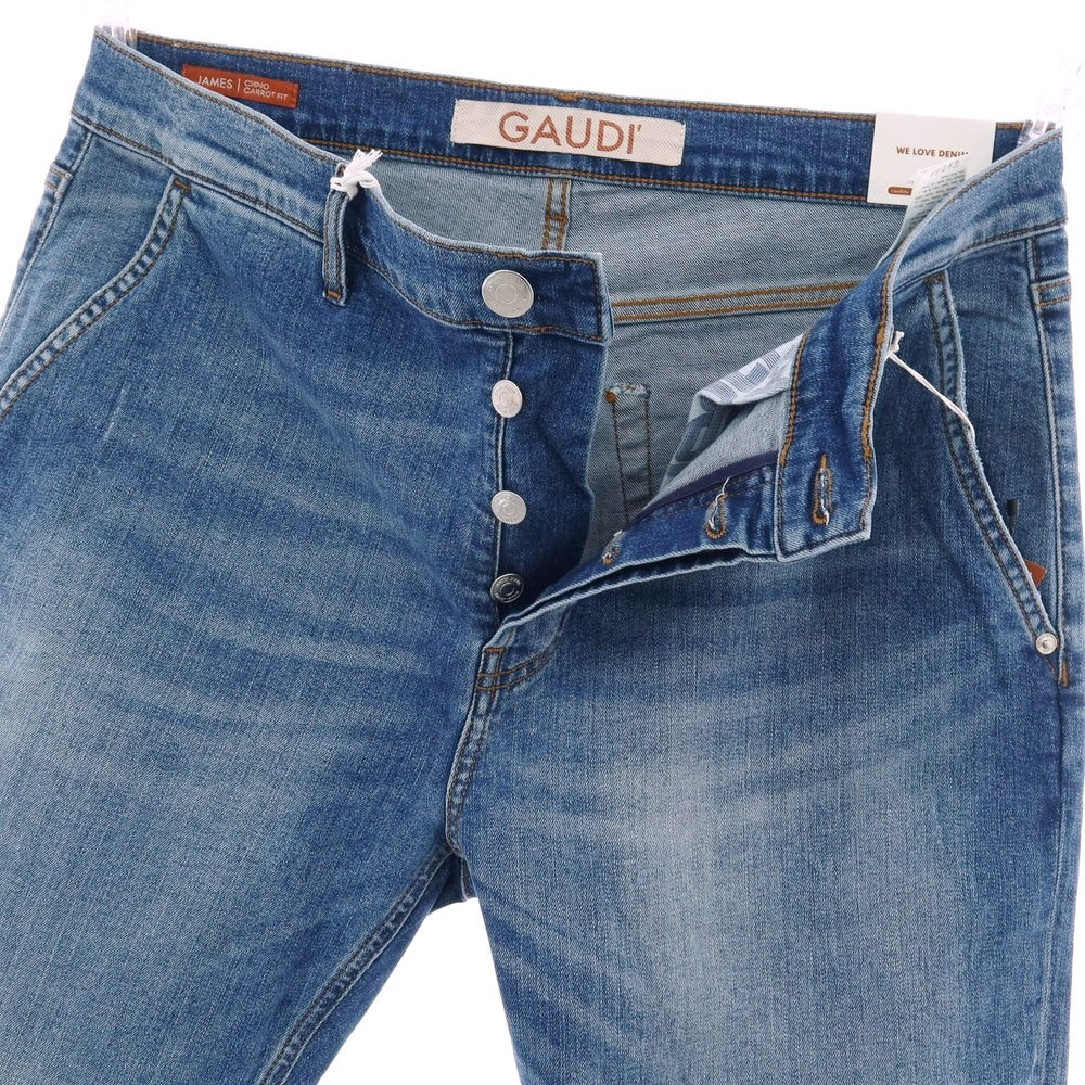 【新品】ガウディ GAUDI JEANS JAMES ストレッチ コットン デニムパンツ ジーンズ ブルー【 34 】【 状態ランクN 】【 メンズ 】
