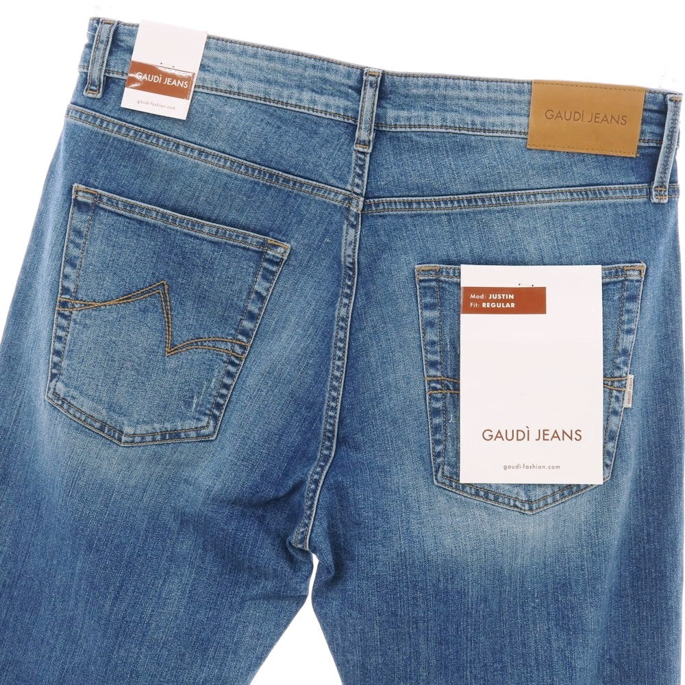 【新品】ガウディ GAUDI JEANS JUSTIN ストレッチ コットン デニムパンツ ジーンズ ブルー【 34 】【 状態ランクN 】【 メンズ 】