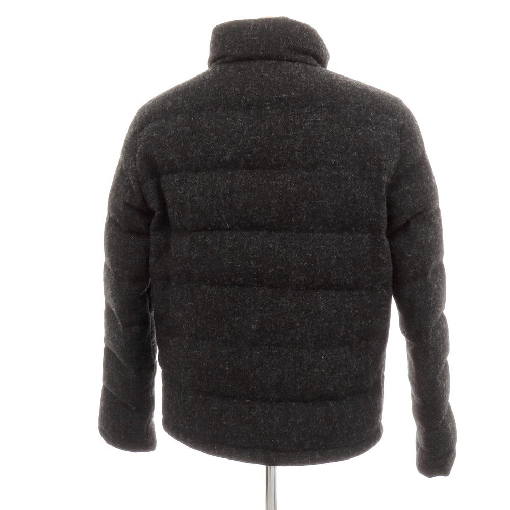 【中古】アスペジ ASPESI ウール ハリスツイード スタンドカラー ダブルジップ ダウンジャケット ブラックxグレー【 S 】【 状態ランクB 】【 メンズ 】