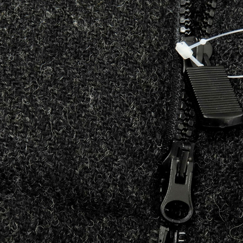 【中古】アスペジ ASPESI ウール ハリスツイード スタンドカラー ダブルジップ ダウンジャケット ブラックxグレー【 S 】【 状態ランクB 】【 メンズ 】