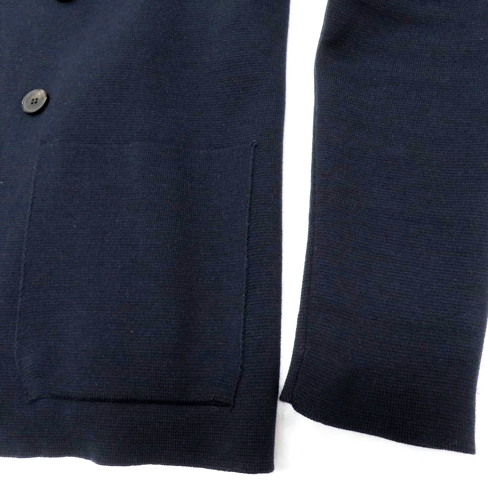 【中古】ロベルトコリーナ ROBERTO COLLINA ウール ダブル4B ニットジャケット ダークネイビー【 48 】【 状態ランクB 】【 メンズ 】