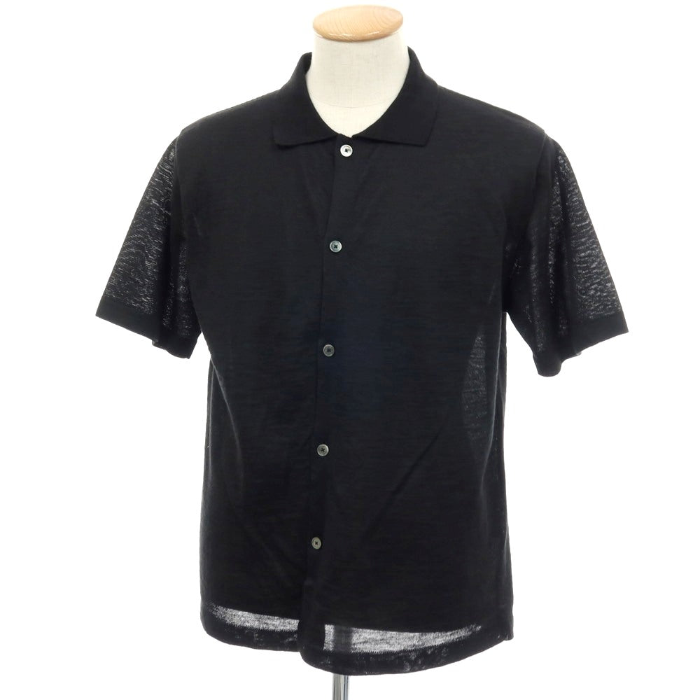 【中古】トゥモローランド TOMORROWLAND PILGRIM リネン 半袖 シャツニット ブラック【サイズS】【 状態ランクB 】【 メンズ 】