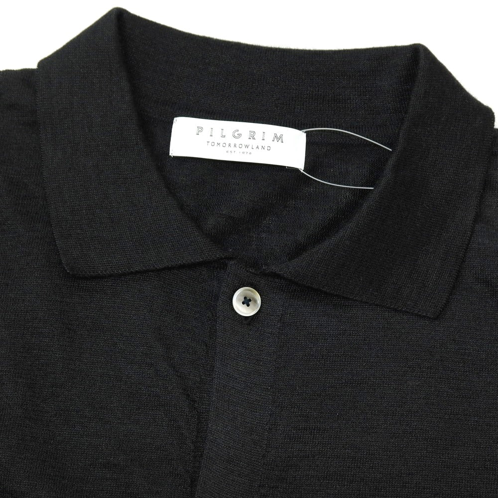 【中古】トゥモローランド TOMORROWLAND PILGRIM リネン 半袖 シャツニット ブラック【サイズS】【 状態ランクB 】【 メンズ 】