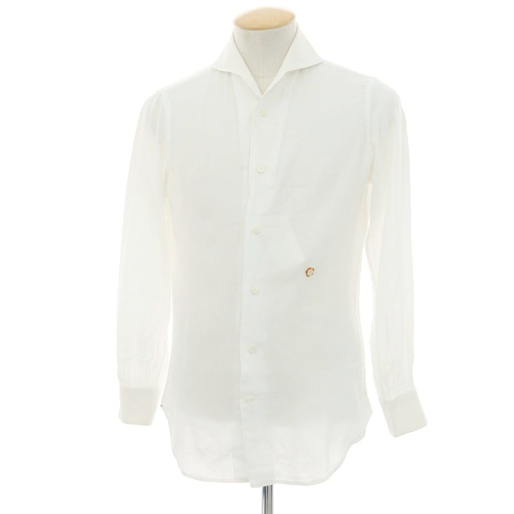 【中古】ジョバンニ イングレーゼ Giovanni Inglese コットン カッタウェイ ワンピースカラー ドレスシャツ ホワイト【 S 】【 状態ランクC 】【 メンズ 】