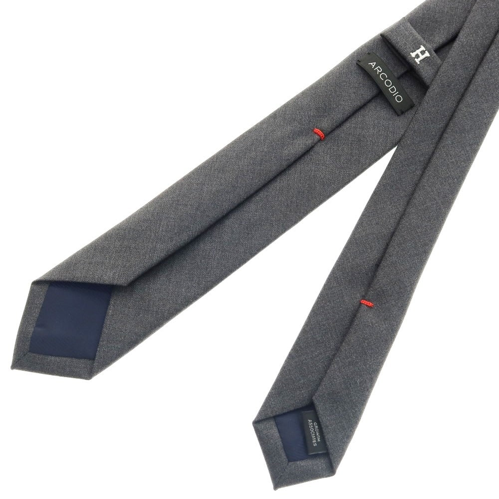 【中古】アルコディオ ARCODIO ウール 無地ネクタイ グレー【 状態ランクB 】【 メンズ 】