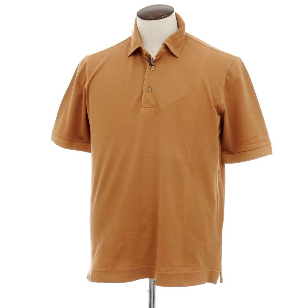 【中古】チルコロ1901 CIRCOLO 1901 ガーメントダイ コットンポリウレタン ジャージー 半袖ポロシャツ ブラウン【サイズXL】【 状態ランクA 】【 メンズ 】