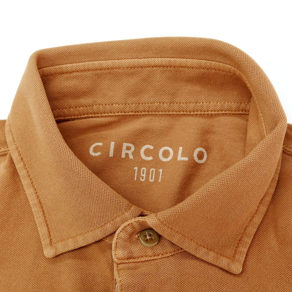 【中古】チルコロ1901 CIRCOLO 1901 ガーメントダイ コットンポリウレタン ジャージー 半袖ポロシャツ ブラウン【サイズXL】【 状態ランクA 】【 メンズ 】