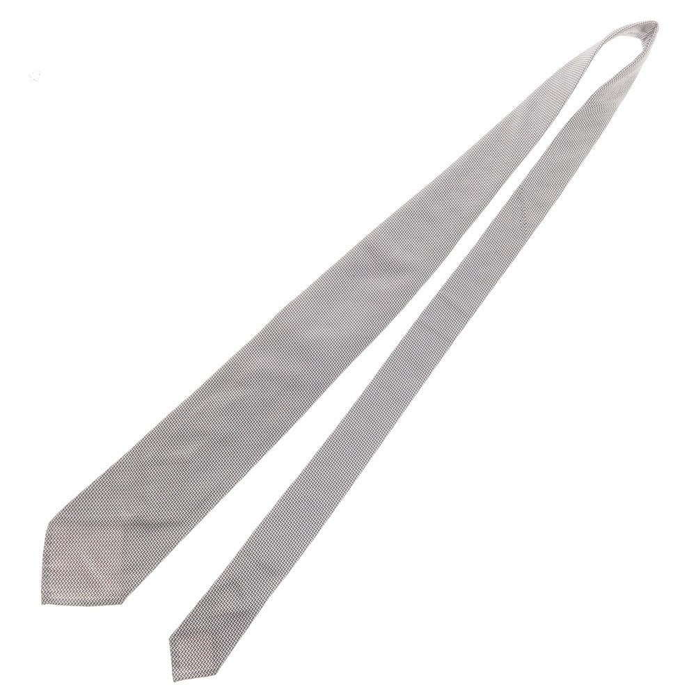 【中古】チェーザレ アットリーニ Cesare Attolini クアトロピエゲ シルク ヘリンボーン ネクタイ ネイビーxホワイト【 状態ランクB 】【 メンズ 】