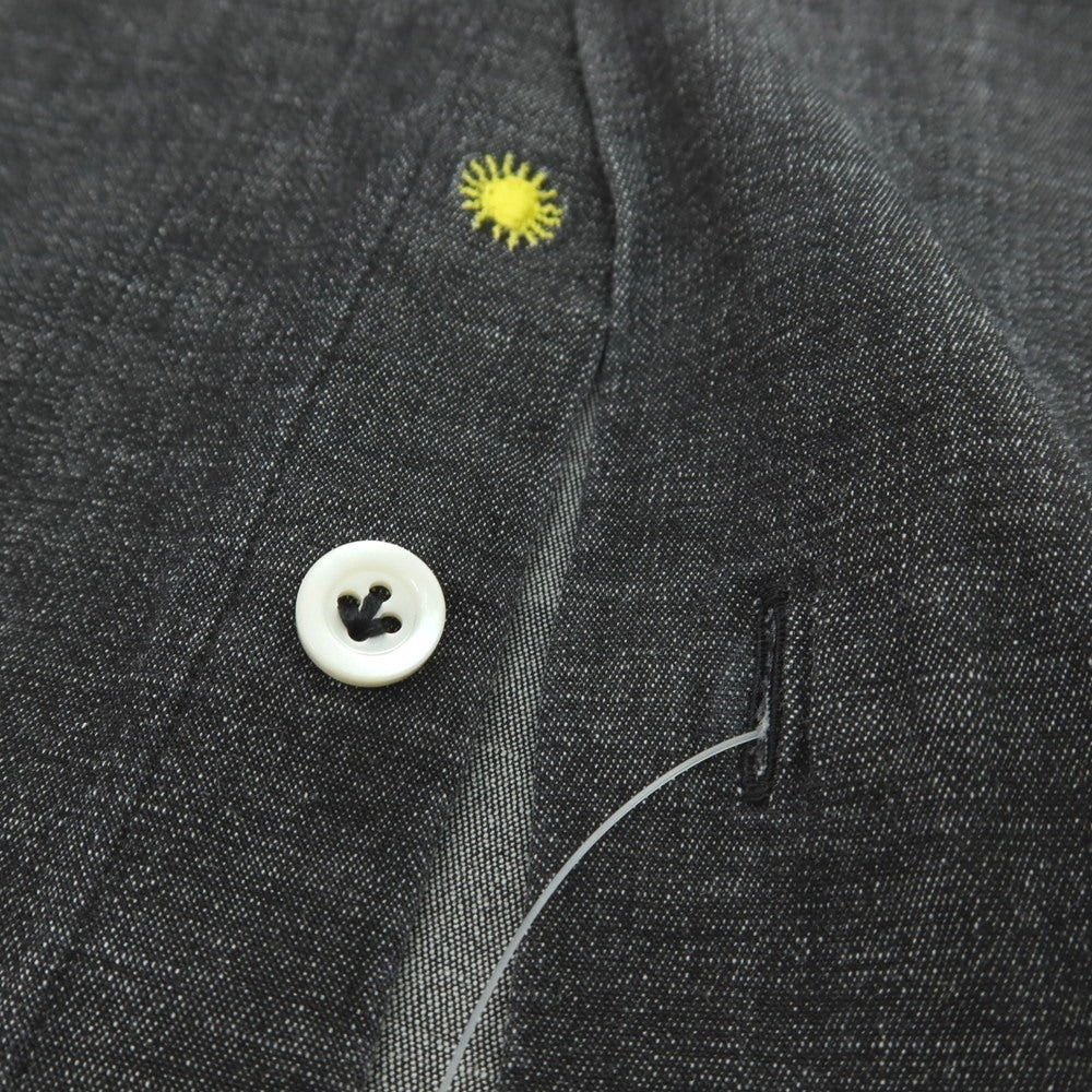 【中古】ジャンネット giannetto WASHING DIVISION ストレッチ コットン ホリゾンタルカラー カジュアルシャツ グレーブラック【 38 】【 状態ランクB 】【 メンズ 】