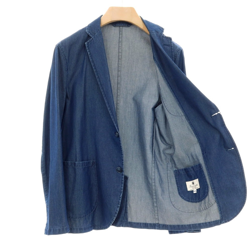 【中古】ジャンネット giannetto コットン シャンブレー 2B カジュアルジャケット ネイビー【サイズ46】【 状態ランクB 】【 メンズ 】
