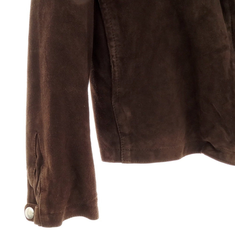 【中古】チンクアンタ Cinquanta シープスエード ダブルジップ レザーブルゾン ブラウン【 44 】【 状態ランクD 】【 メンズ 】