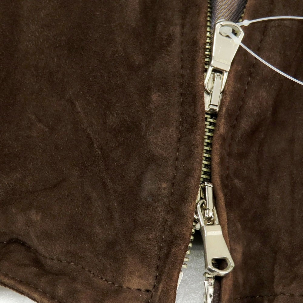 【中古】チンクアンタ Cinquanta シープスエード ダブルジップ レザーブルゾン ブラウン【 44 】【 状態ランクD 】【 メンズ 】