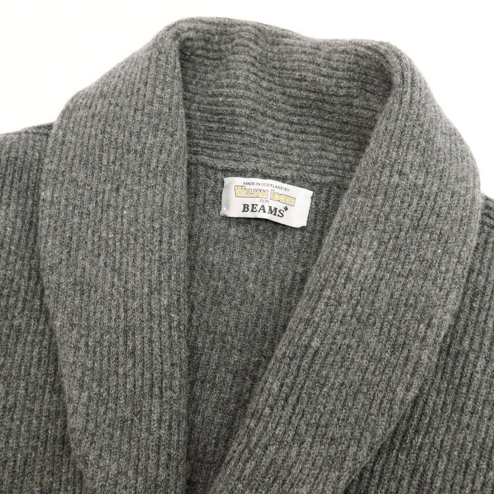 【中古】ウィリアムロッキー WILLIAM LOCKIE BEAMS PLUS別注 ウール ショールカラー カーディガン グレー【 XS 】【 状態ランクC 】【 メンズ 】