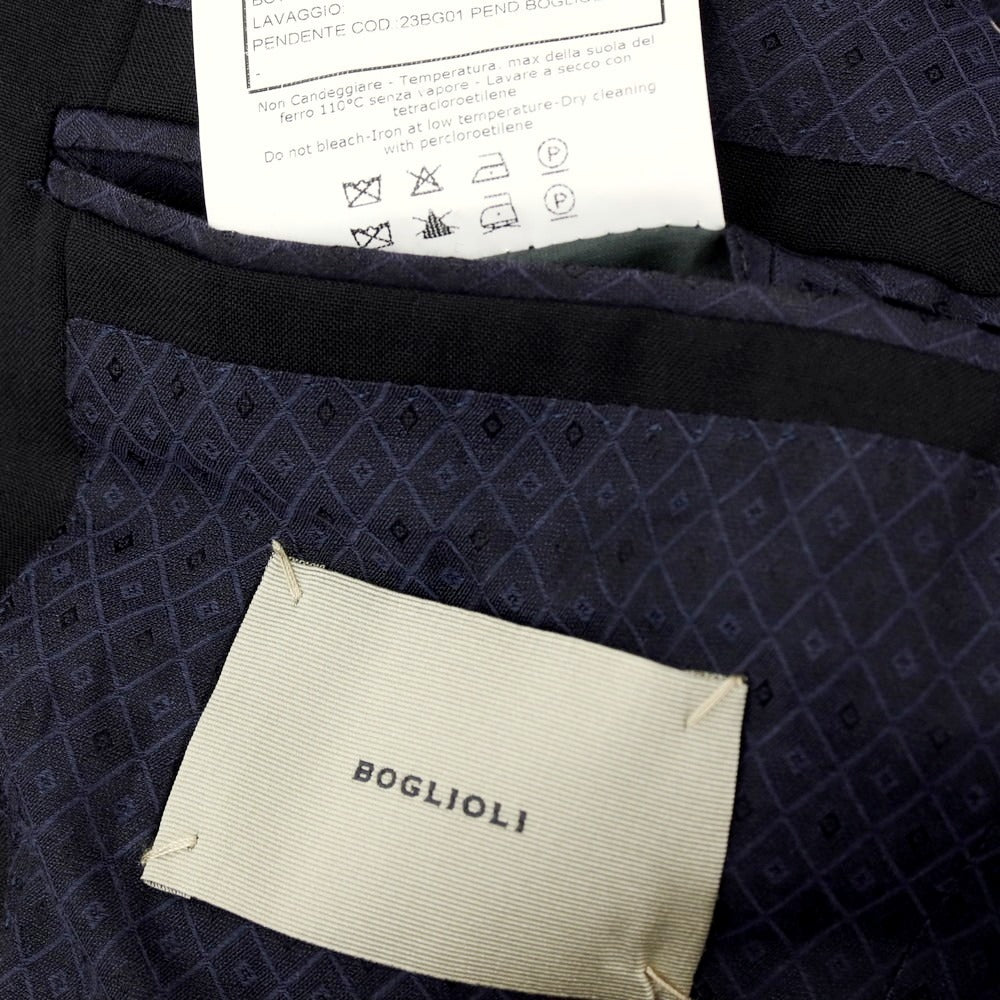 【中古】ボリオリ BOGLIOLI ウール 1つボタンスーツ ダークネイビー【サイズ46】【 状態ランクC 】【 メンズ 】