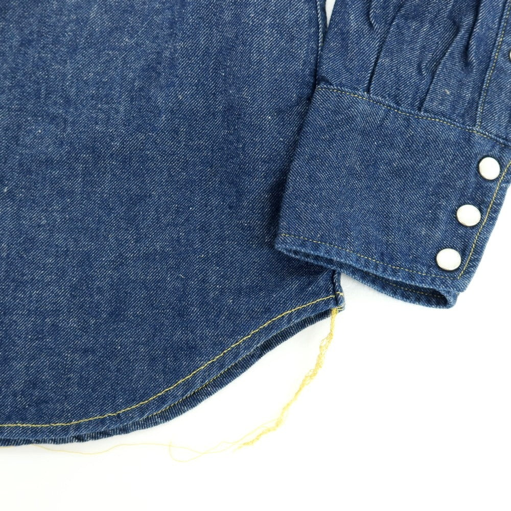 【中古】イカイ YCHAI コットンリネン デニム ウエスタンシャツ ネイビー【 M 】【 状態ランクB 】【 メンズ 】