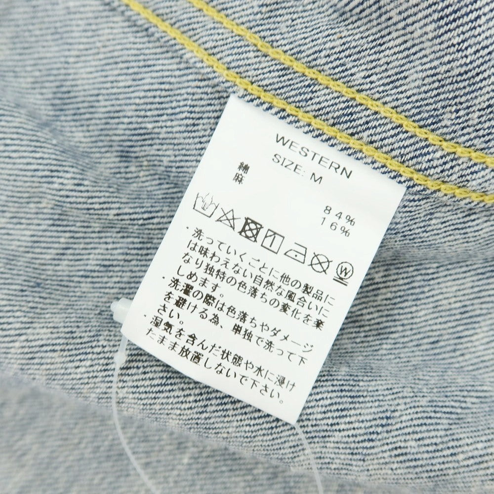 【中古】イカイ YCHAI コットンリネン デニム ウエスタンシャツ ネイビー【 M 】【 状態ランクB 】【 メンズ 】