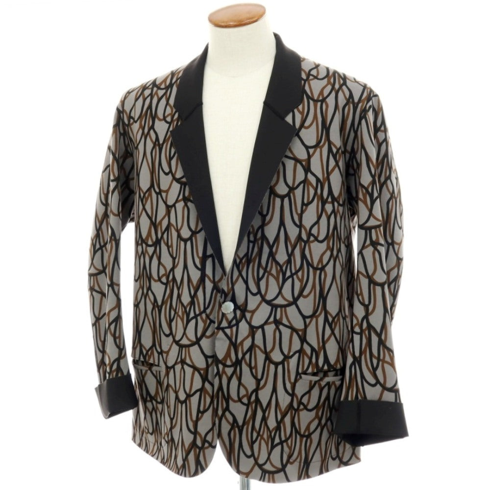 【中古】ノブナガ パリ NOBNAGA Paris リバーシブル コットン×ポリエステル ジャージー 1B カジュアルジャケット グレーxブラック【サイズM】【 状態ランクB 】【 メンズ 】