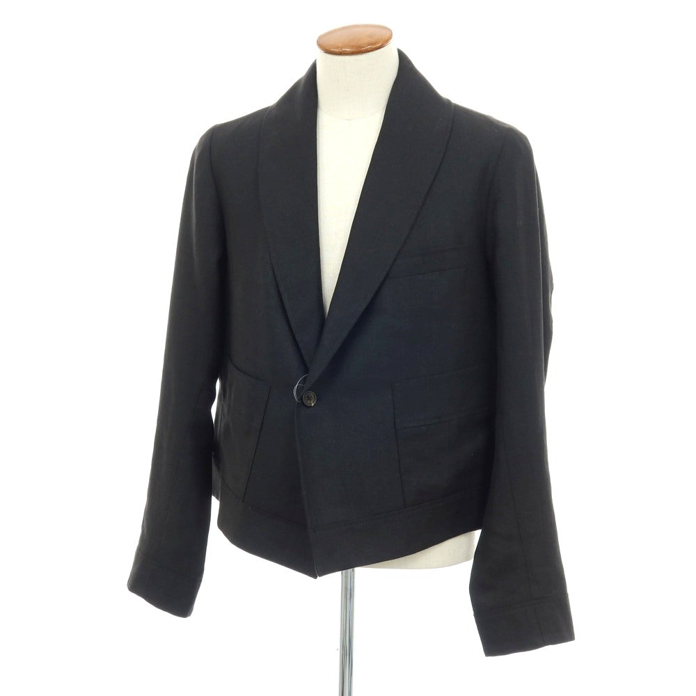 【中古】ティーマイケル T-MICHAEL LEON SHAWL リネン ヘリンボーン織り ショールカラー 1B カジュアルジャケット ブラック【サイズ48】【 状態ランクB 】【 メンズ 】