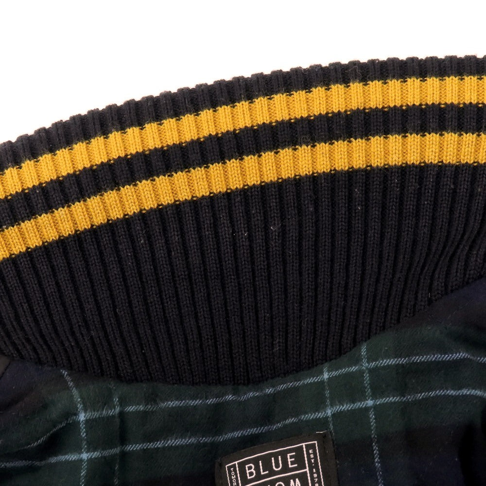 【中古】スクーカム SKOOKUM BLUE WORK別注 ウール×カウレザー 中綿入り スタジャン ネイビーxキャメル【 38 】【 状態ランクB 】【 メンズ 】