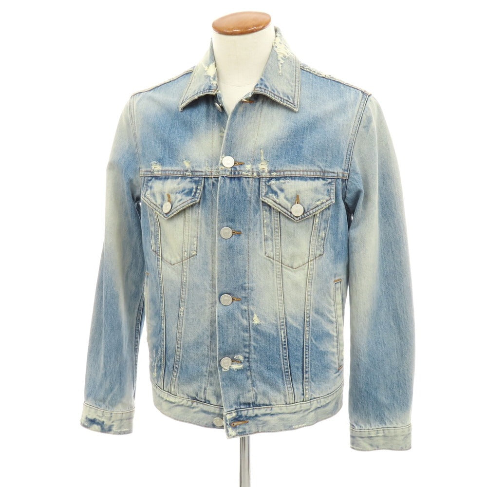【中古】ピーティートリノ PT TORINO ダメージ加工 コットン デニムジャケット ライトブルー【 48 】【 状態ランクB 】【 メンズ 】