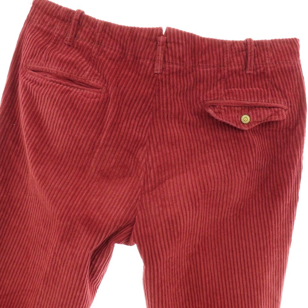【中古】インコテックス INCOTEX ストレッチ コットン 太畝 コーデュロイパンツ レッド【 48 】【 状態ランクC 】【 メンズ 】