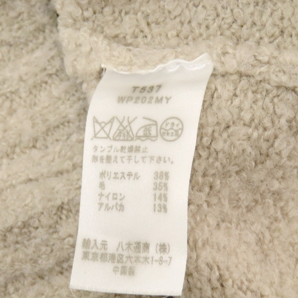 【中古】スリードッツ three dots ポリエステルウールナイロンアルパカ ブークレー モックネック プルオーバーニット ベージュ【 S位 】【 状態ランクC 】【 メンズ 】