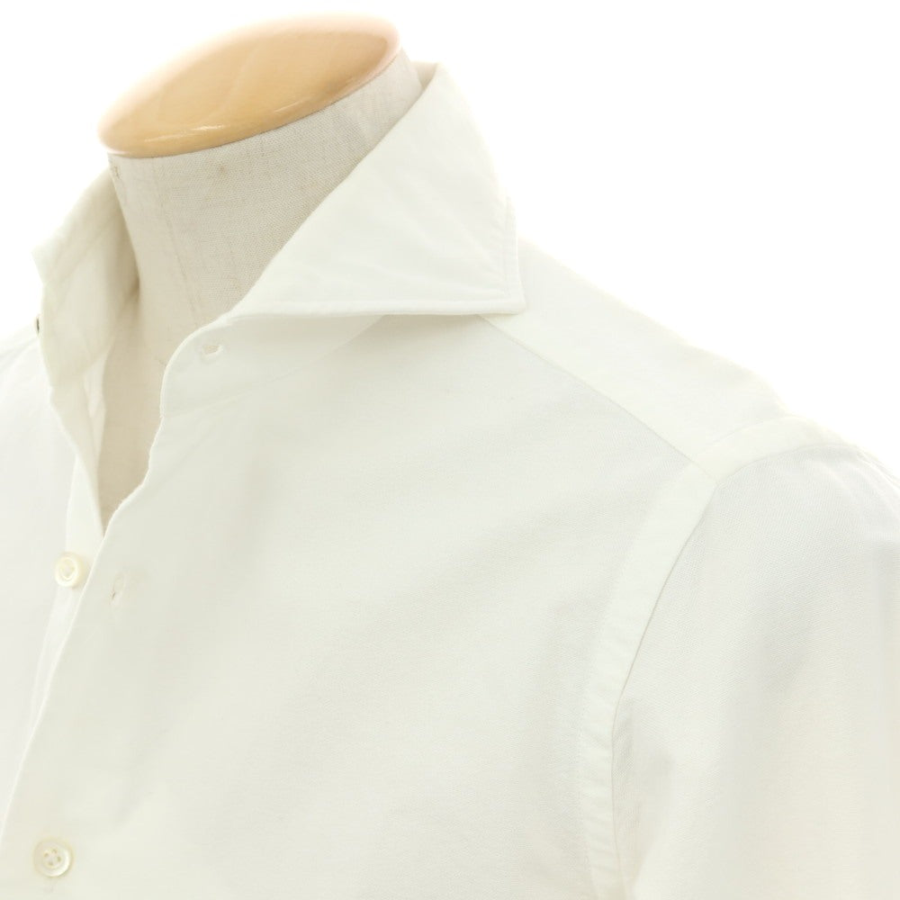 【中古】ジャンネット giannetto コットン ホリゾンタルカラー カジュアルシャツ ホワイト【 37 】【 状態ランクC 】【 メンズ 】