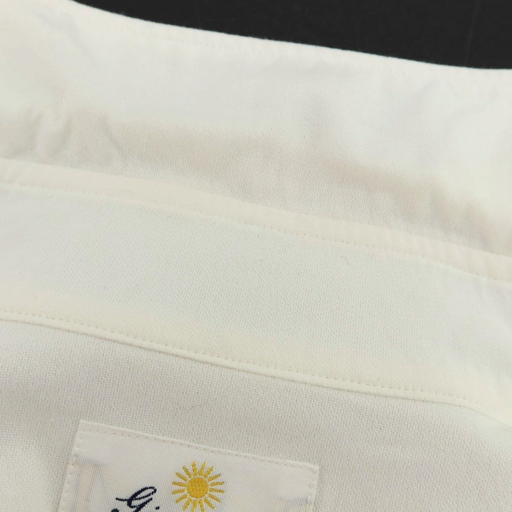 【中古】ジャンネット giannetto コットン ホリゾンタルカラー カジュアルシャツ ホワイト【 37 】【 状態ランクC 】【 メンズ 】