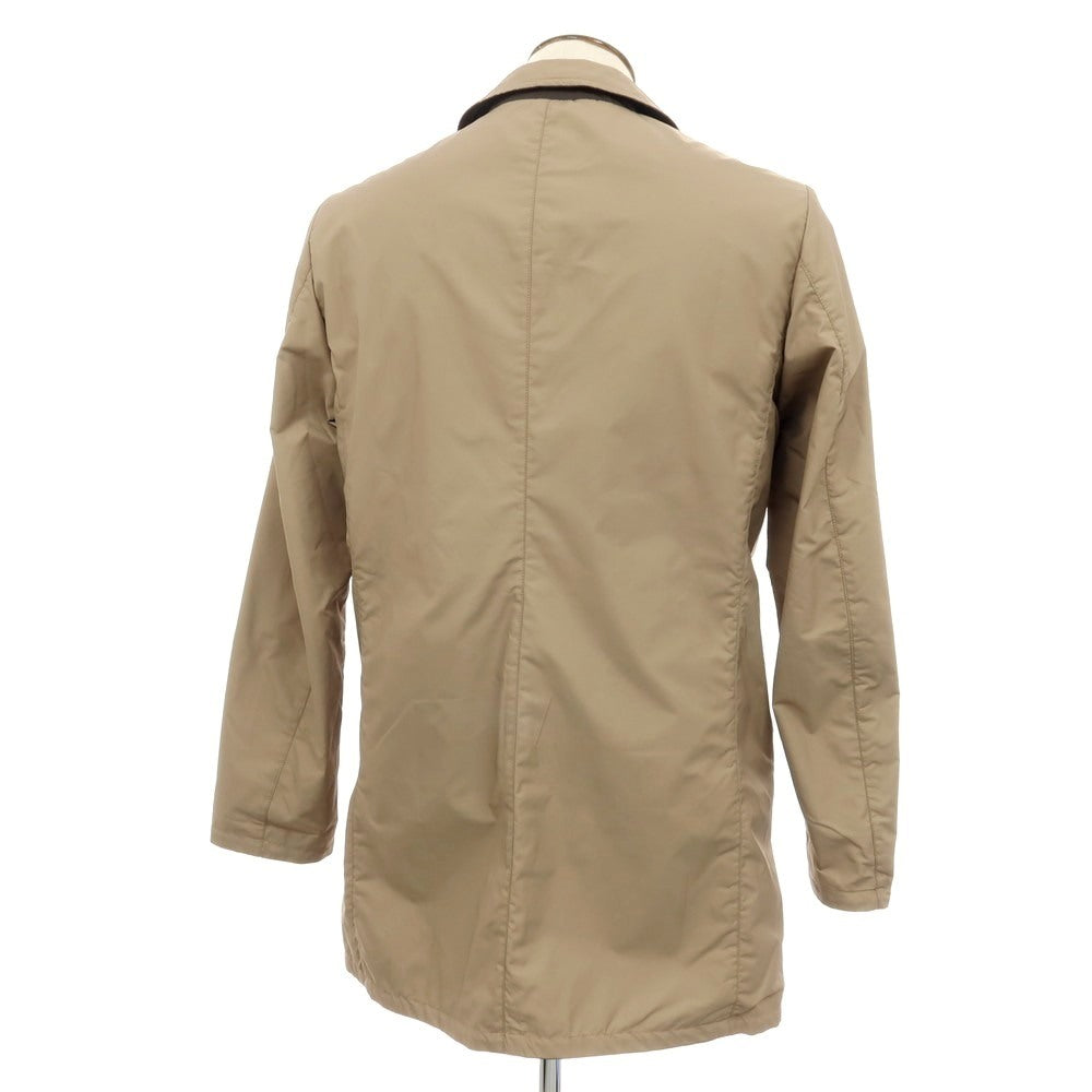【中古】ムーレー MOORER リバーシブル ポリエステル×ナイロン ステンカラーコート ベージュ【サイズ50】【 状態ランクC 】【 メンズ 】