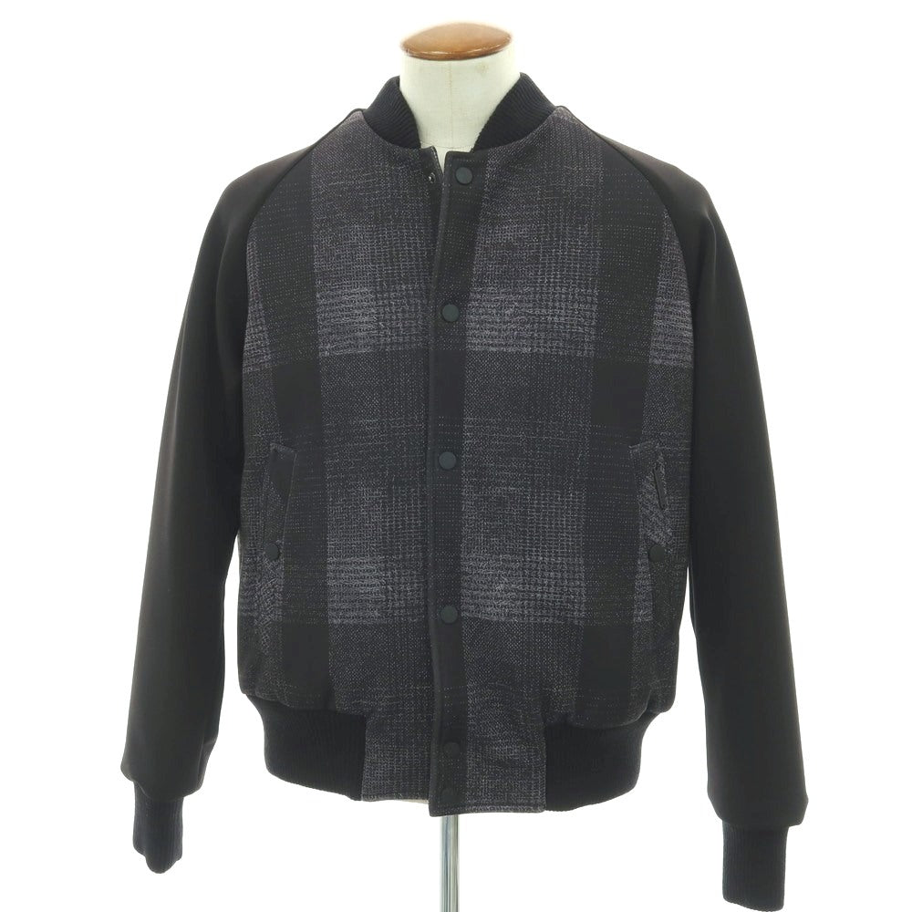 【中古】メッサジェリエ MESSAGERIE ストレッチ ポリエステル チェック スタジャン ブラック【 48 】【 状態ランクC 】【 メンズ 】