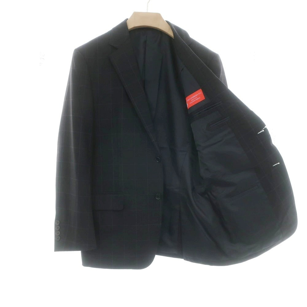 【中古】バーニーズニューヨーク BARNEYS NEWYORK ウール チェック 2つボタンスーツ ブラック【 50 】【 状態ランクC 】【 メンズ 】