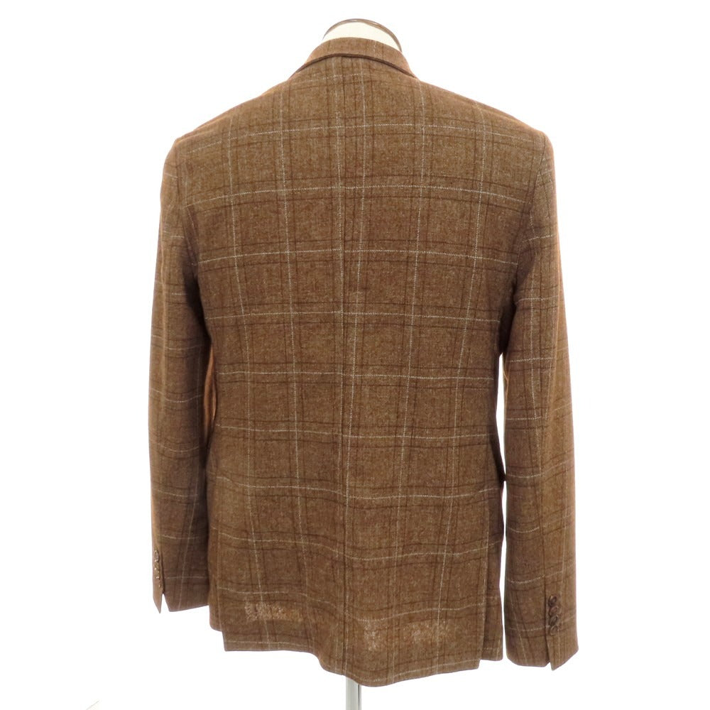 【中古】チルコロ1901 CIRCOLO 1901 ウールポリエステル チェック テーラードジャケット ブラウン【 50 】【 状態ランクB 】【 メンズ 】