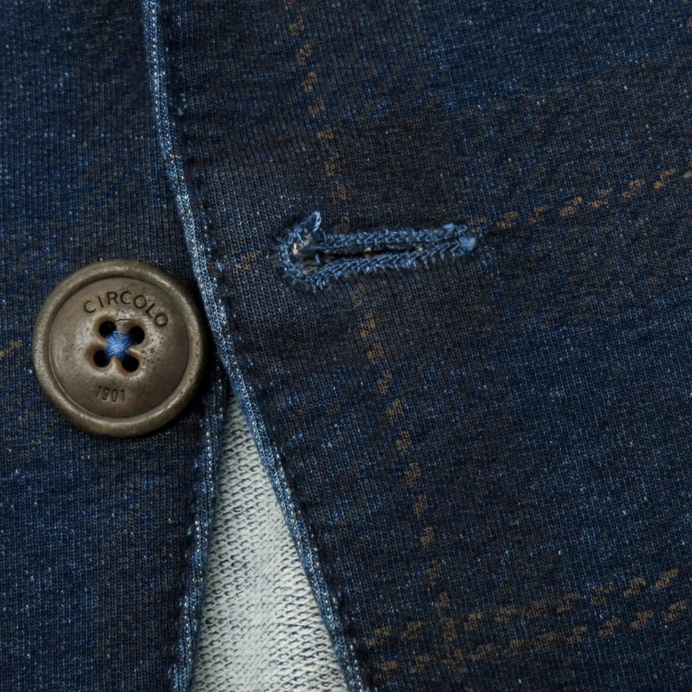 【中古】チルコロ1901 CIRCOLO 1901 スウェットコットン チェック カジュアルジャケット ネイビー【 50 】【 状態ランクD 】【 メンズ 】